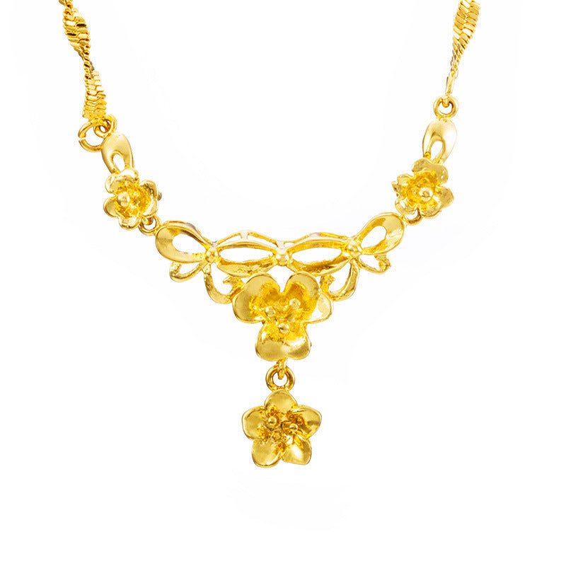 Women's Vietnam Alluvial Gold Mild Luxury Retro Sweater Necklaces