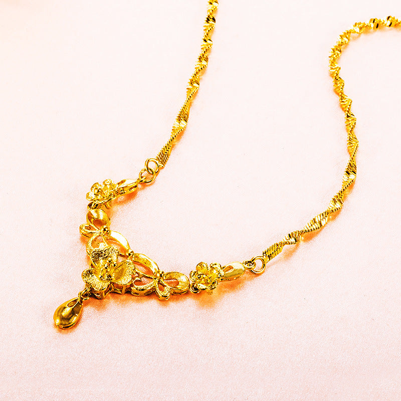 Women's Vietnam Alluvial Gold Mild Luxury Retro Sweater Necklaces