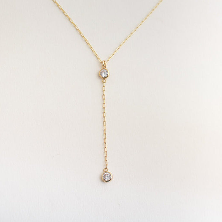 Glamorous Ornament Fashion Simple Rhinestone Metal Necklaces