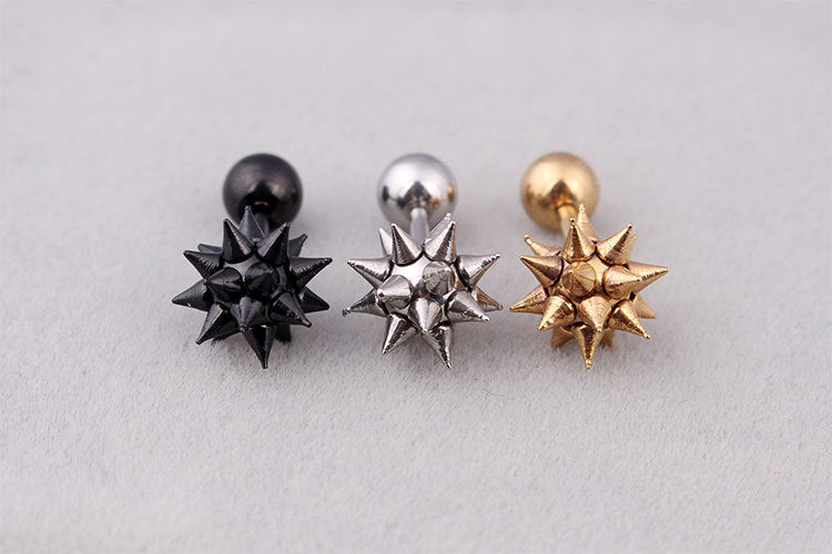 Fashion Rivet Sharp Cone Titanium Steel Personality Punk Rings