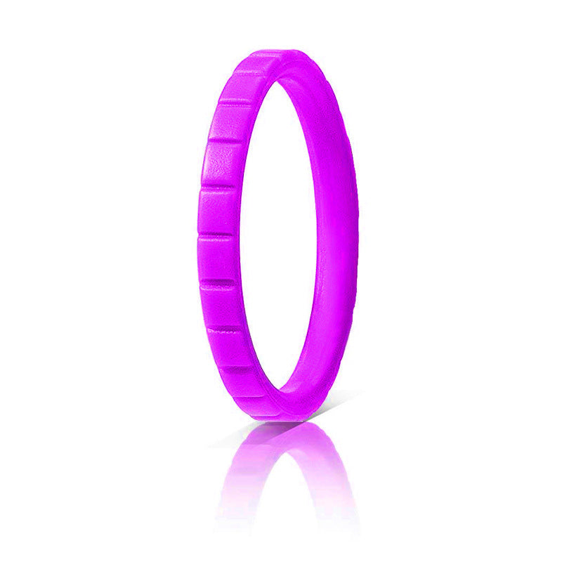 Women's Wide Step Silica Gel Stacked Wedding Geometric Pattern Ring