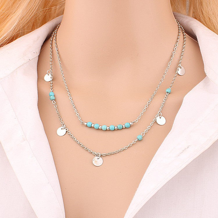 Women's Cool Ornament Wafer Turquoise Accessories Necklaces