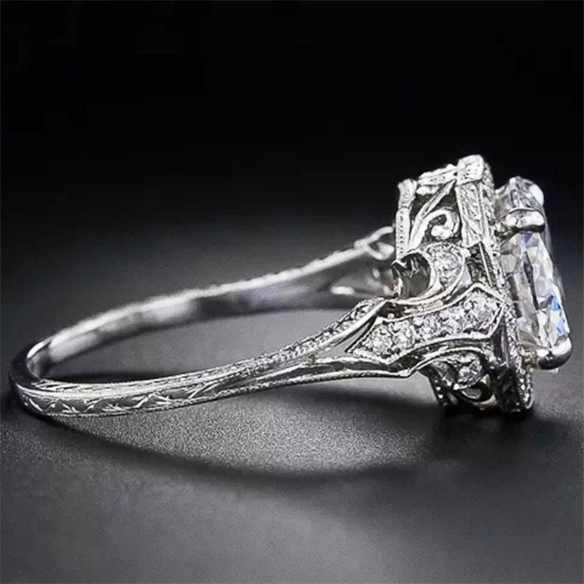 Eight Hearts Arrows Zircon Female Sier Rings