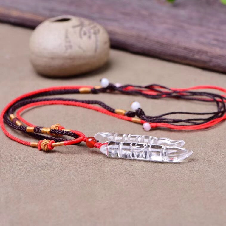 White Crystal Pen Sculpture Writing Brush Pendants