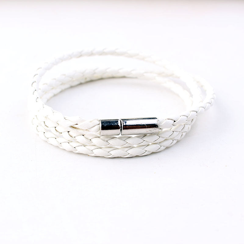 Men's Woven Twisted Constellation Alloy Piece Leather Bracelets