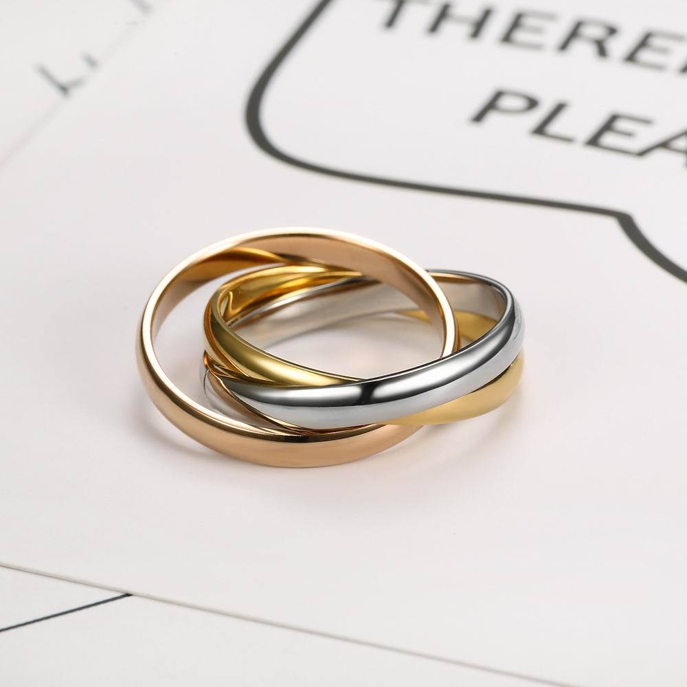 Women's Creative Three Stainless Steel Jewelry Mobius Rings