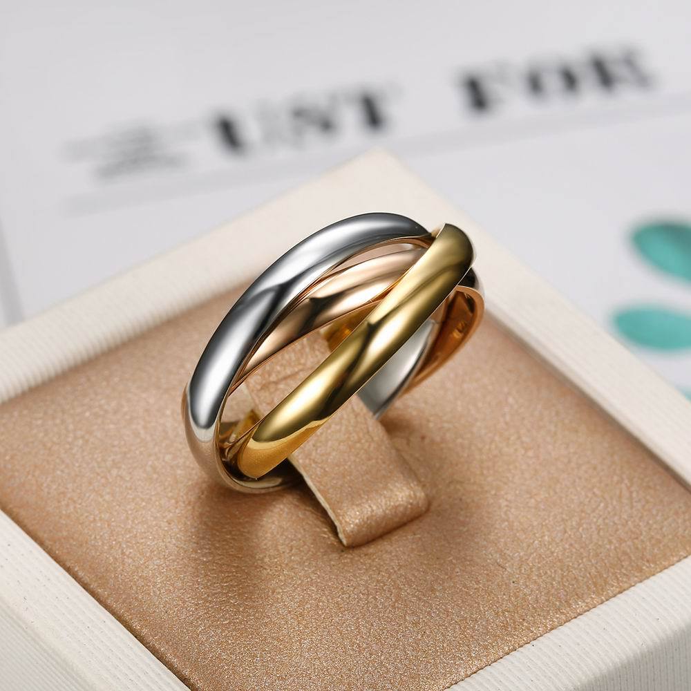 Women's Creative Three Stainless Steel Jewelry Mobius Rings