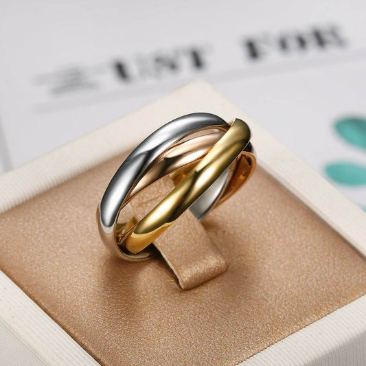 Women's Creative Three Stainless Steel Jewelry Mobius Rings