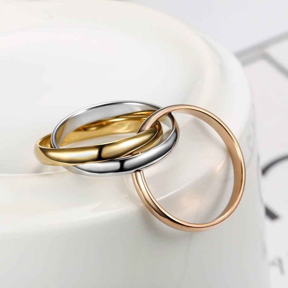 Women's Creative Three Stainless Steel Jewelry Mobius Rings