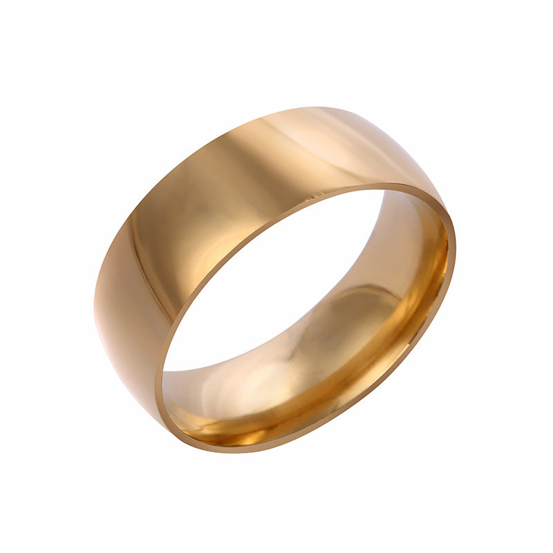 Steel Ornament Couple Titanium Bright Surface Rings