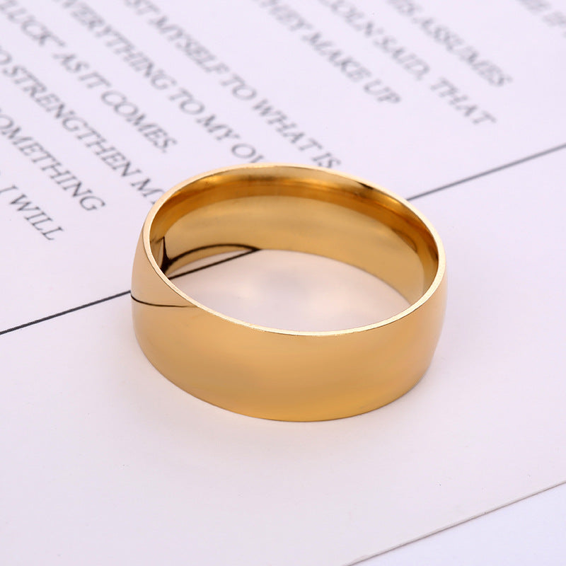 Steel Ornament Couple Titanium Bright Surface Rings