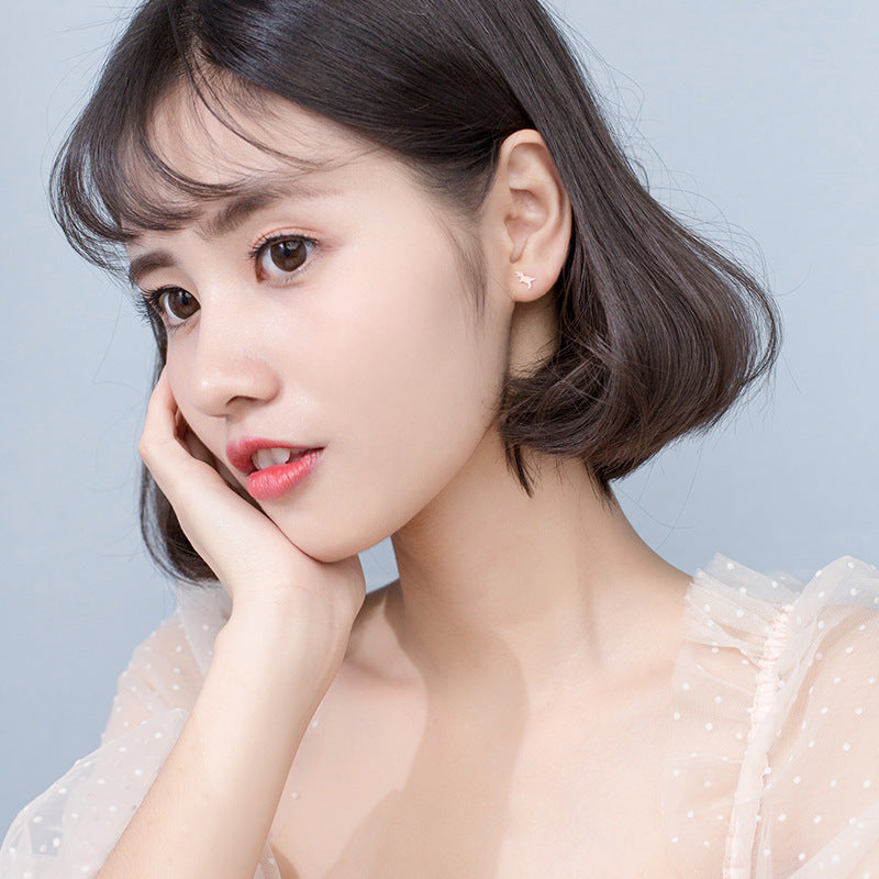 Women's Sier Simple Cute Personalized Glossy Dinosaur Fashion Earrings