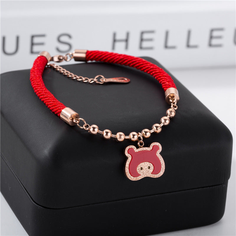Women's Rose Plated Gold Money Bag Hand Bracelets