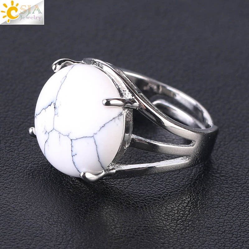 Women's Crystal Hollow Convex Round Gemstone Party Rings