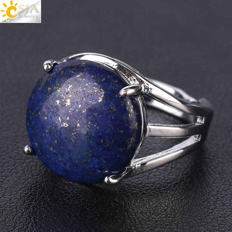 Women's Crystal Hollow Convex Round Gemstone Party Rings