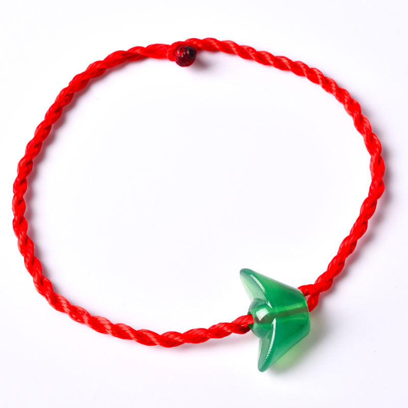 Wood Lucky Pit Red Rope Couple Bracelets