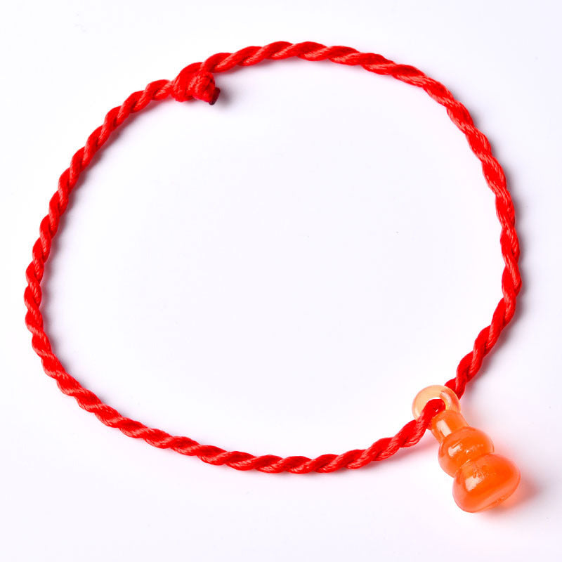 Wood Lucky Pit Red Rope Couple Bracelets