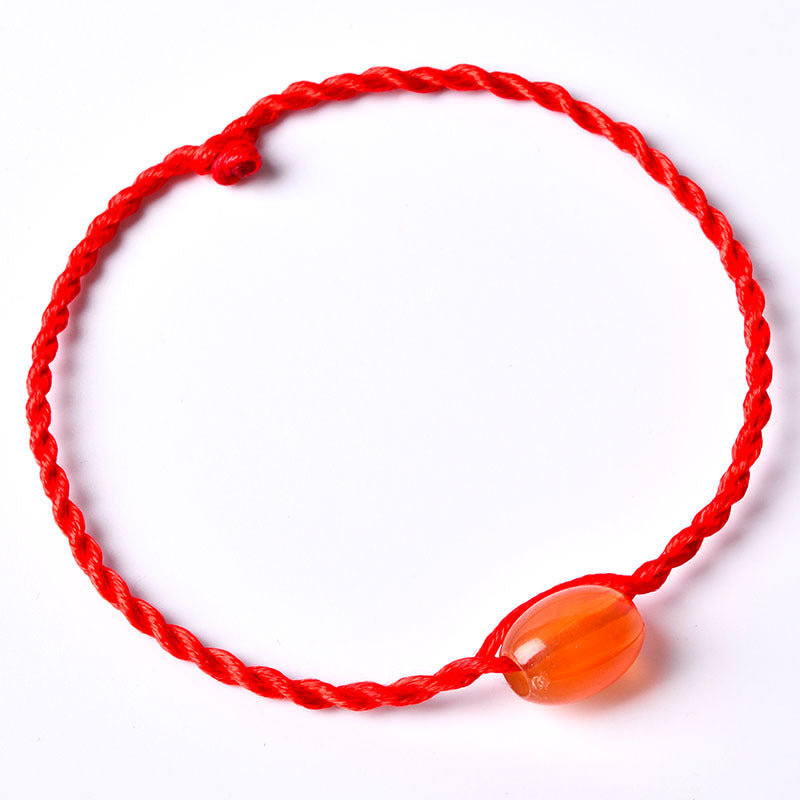 Wood Lucky Pit Red Rope Couple Bracelets