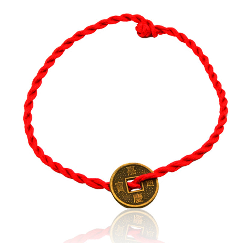 Wood Lucky Pit Red Rope Couple Bracelets