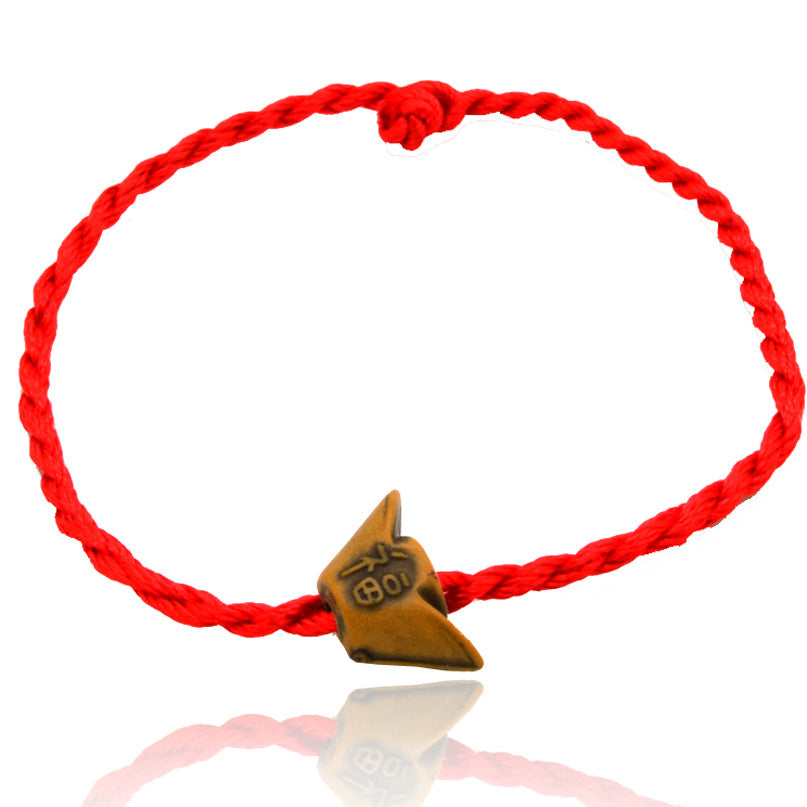 Wood Lucky Pit Red Rope Couple Bracelets