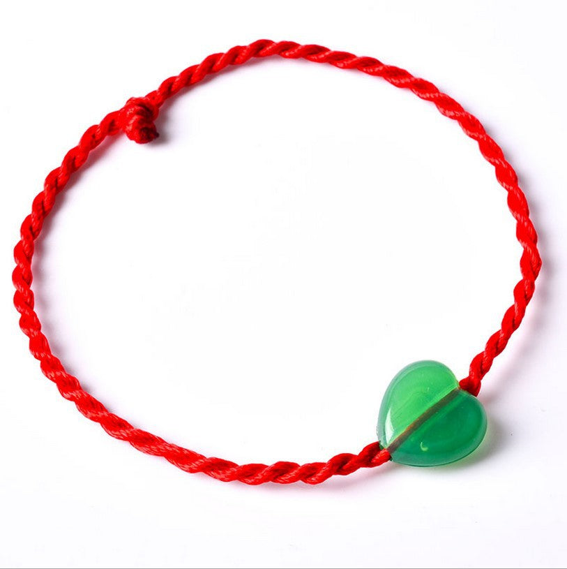 Wood Lucky Pit Red Rope Couple Bracelets
