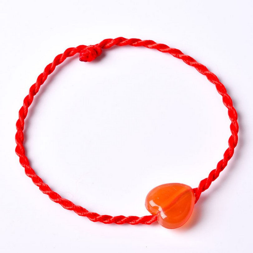 Wood Lucky Pit Red Rope Couple Bracelets
