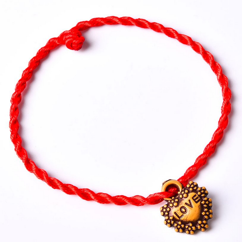 Wood Lucky Pit Red Rope Couple Bracelets
