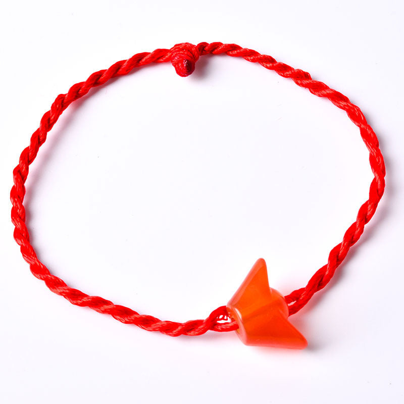 Wood Lucky Pit Red Rope Couple Bracelets