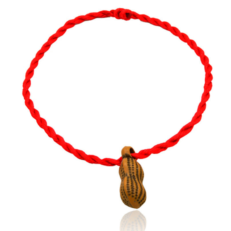 Wood Lucky Pit Red Rope Couple Bracelets