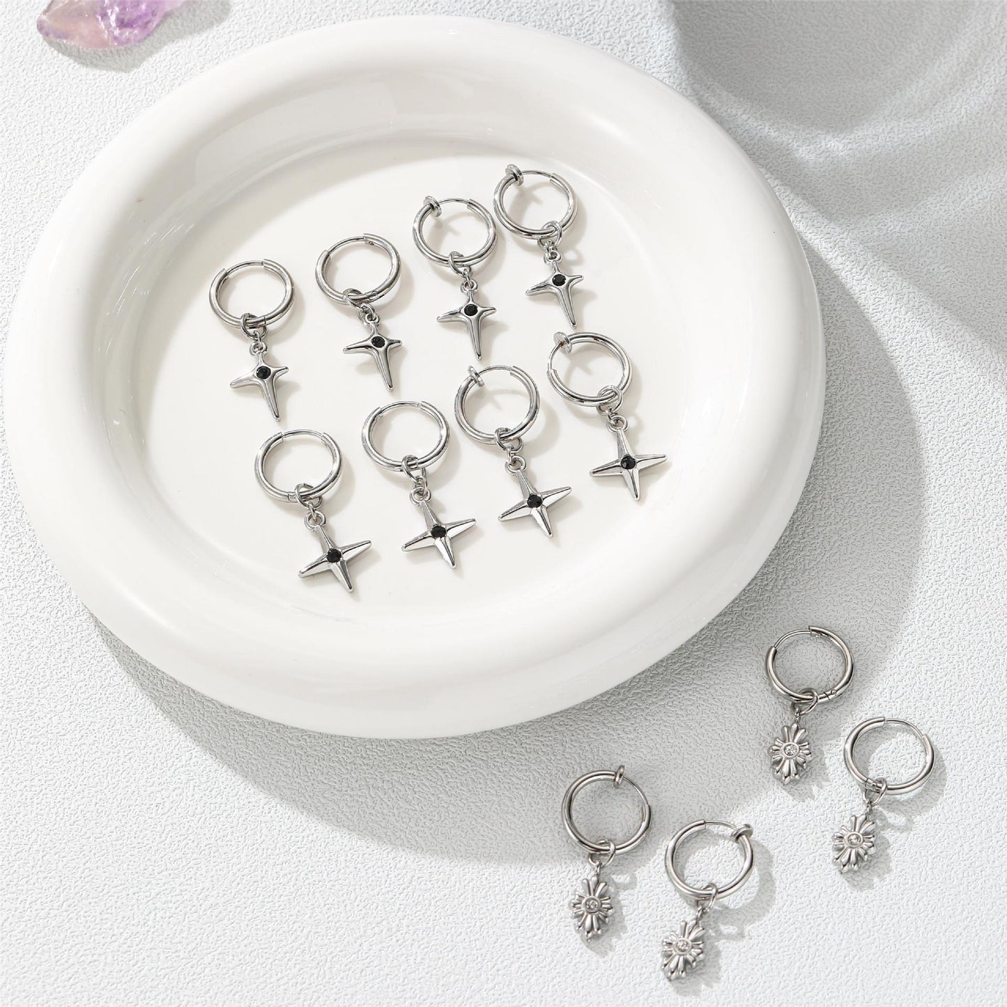 Women's & Men's Steel Ear Asterism Cold Style High-grade Sweet Earrings