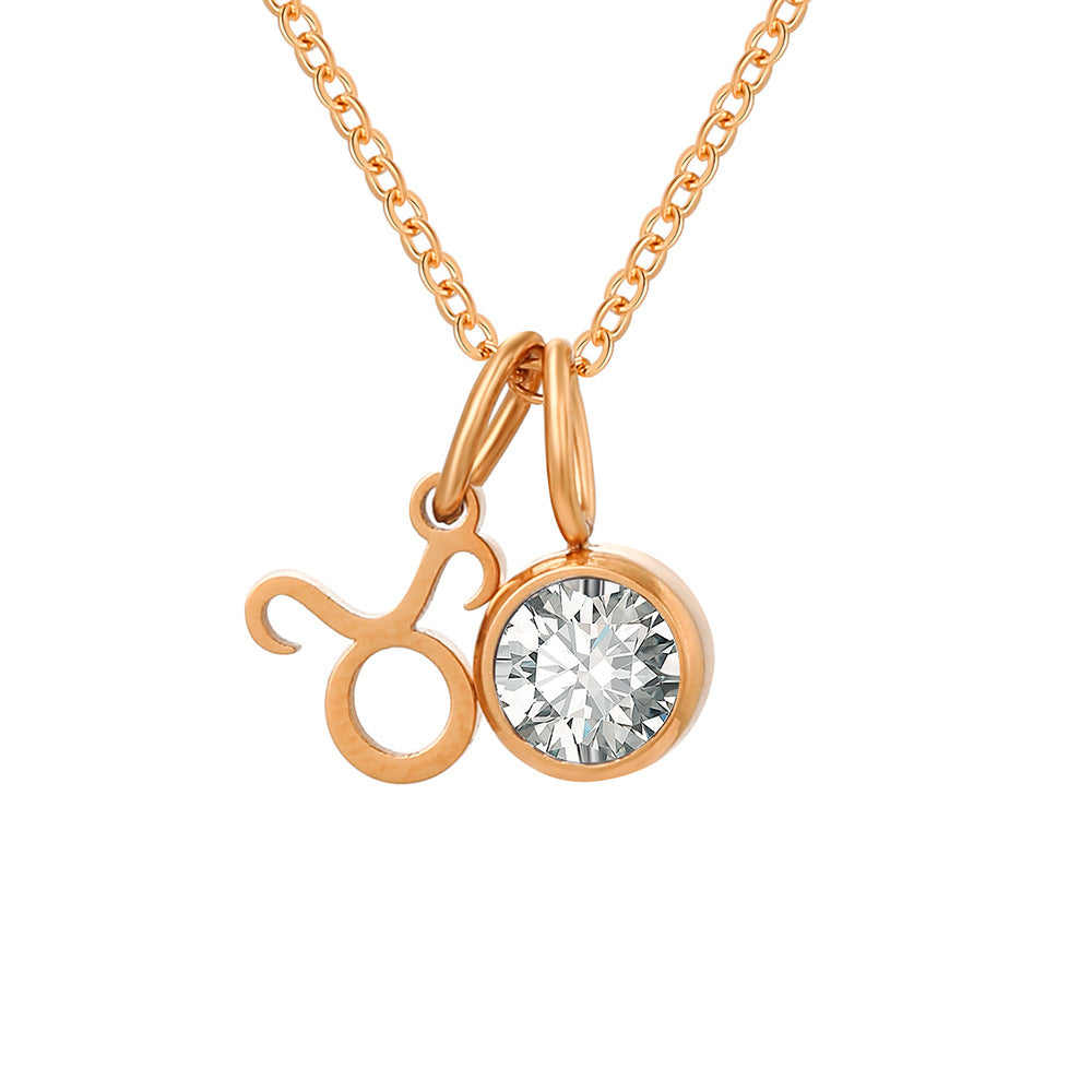 Women's Birthstone Twee Constellation Light Luxury Color Pendants