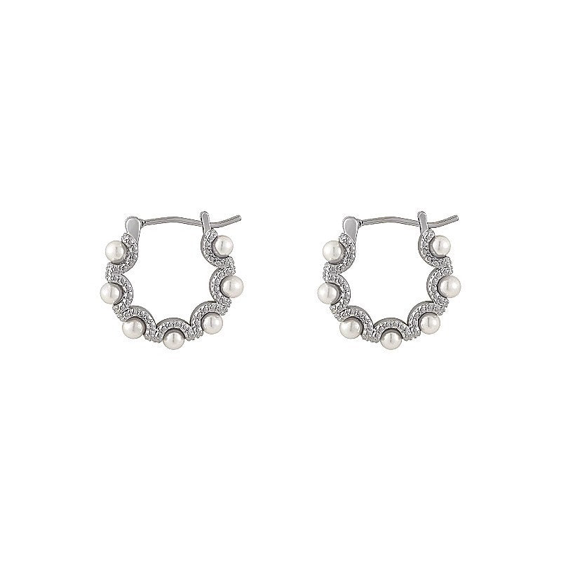 Pearl Fashion Elegance Retro Big Ear High-grade Cold Earrings