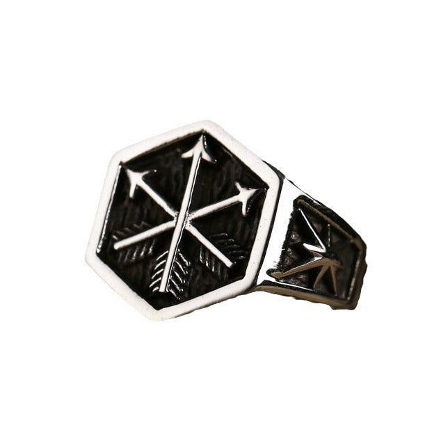 Men's Retro Personality Arrow Titanium Steel Simplicity Rings