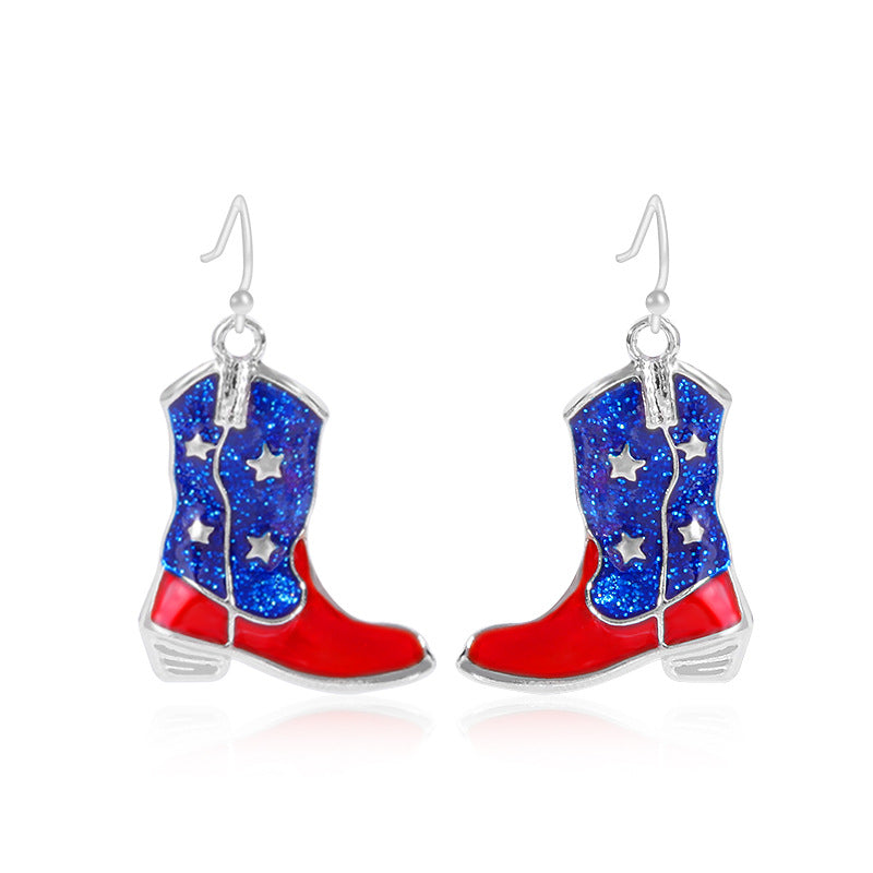 Alloy Dripping Oil Stars Stripes National Rings