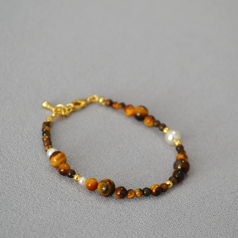 Tigereye Size Interval Beaded High-grade Clavicle Necklaces