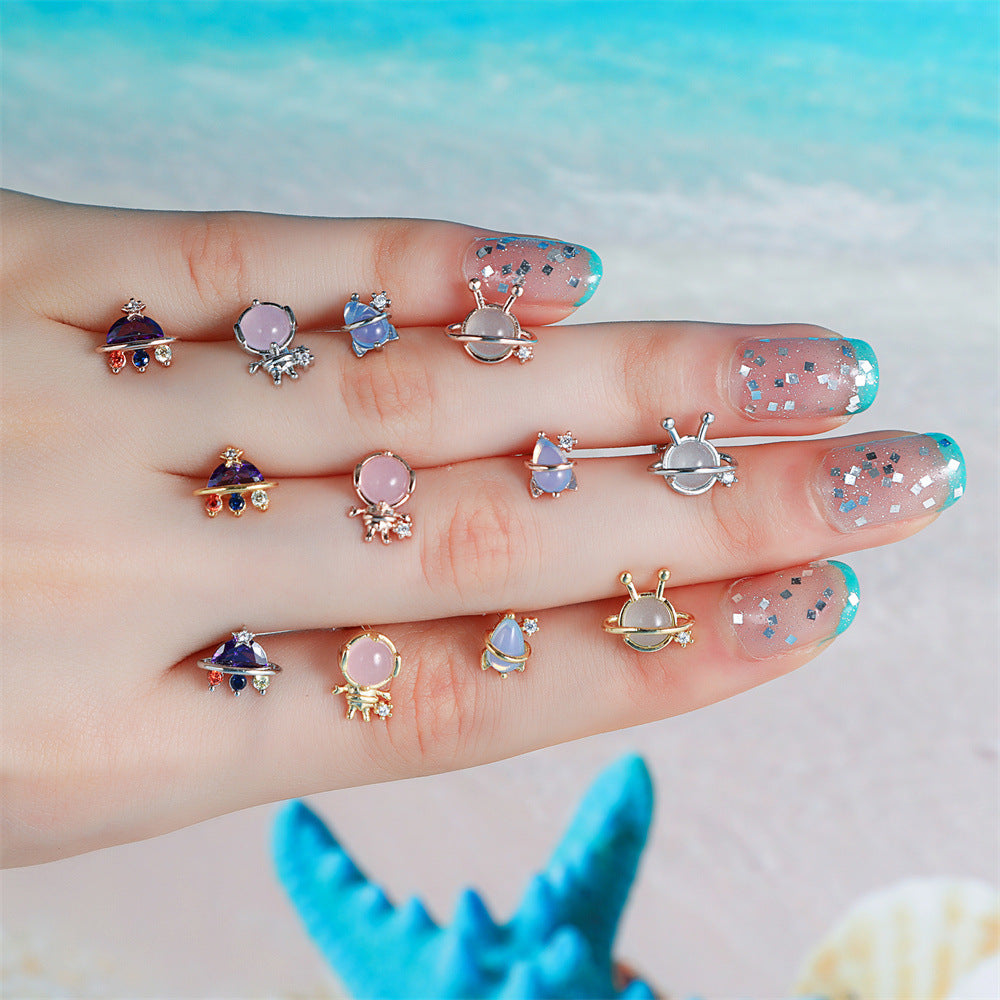 Space Element Ear Bone Alien Screw Earrings