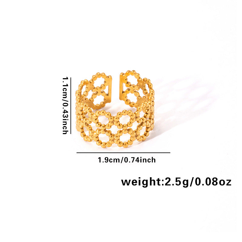 Leaf Love Polka Dot Knotted Titanium Rings
