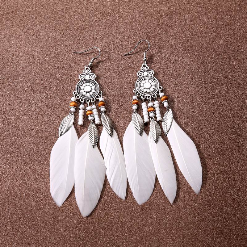 Women's Feather Tassel For Niche Personality Bohemian Earrings