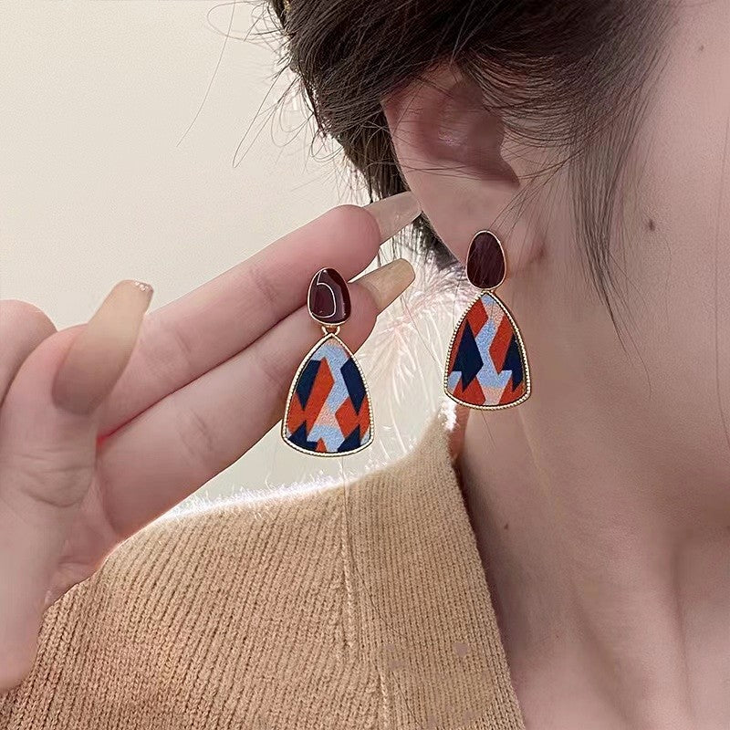 Women's Needle Coffee Color Series Design Sense Earrings