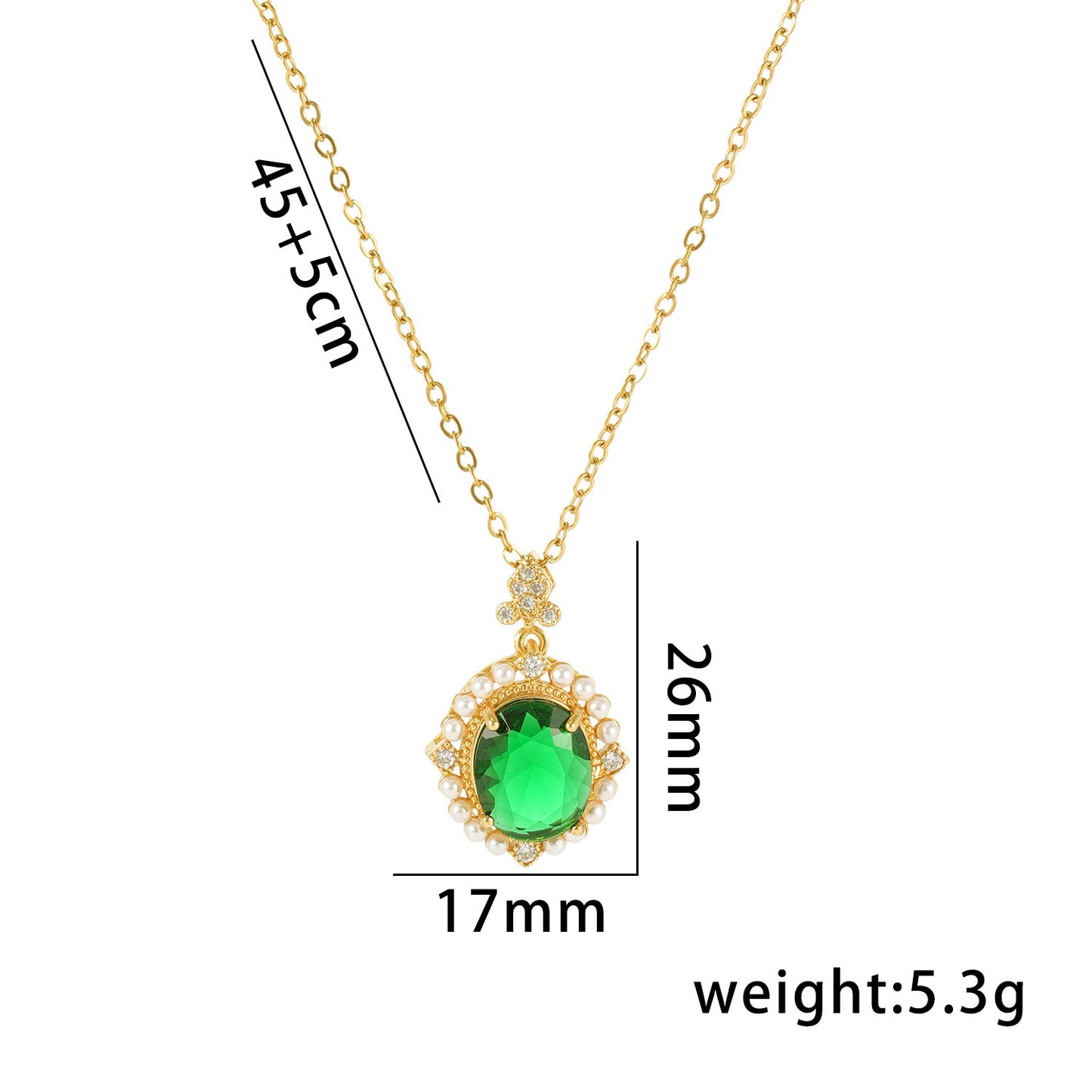Pearl Ruby Emerald Female Temperament Light Necklaces