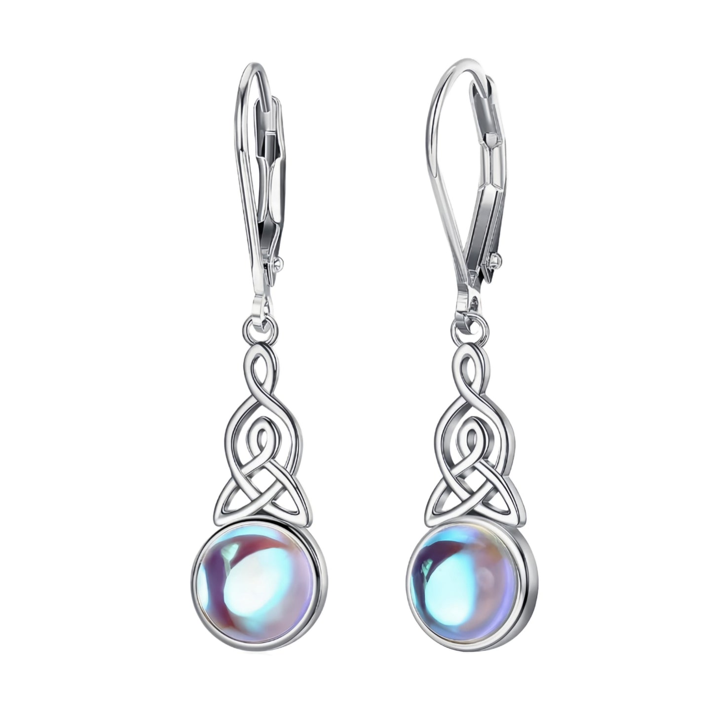 Baroque Palace Style Stylish Round Moonstone Ear Earrings