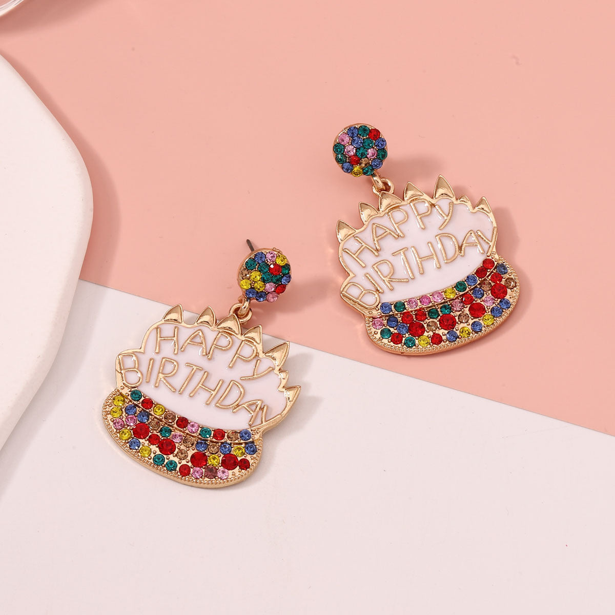 Light Luxury Birthday Cake Cute Graceful Earrings
