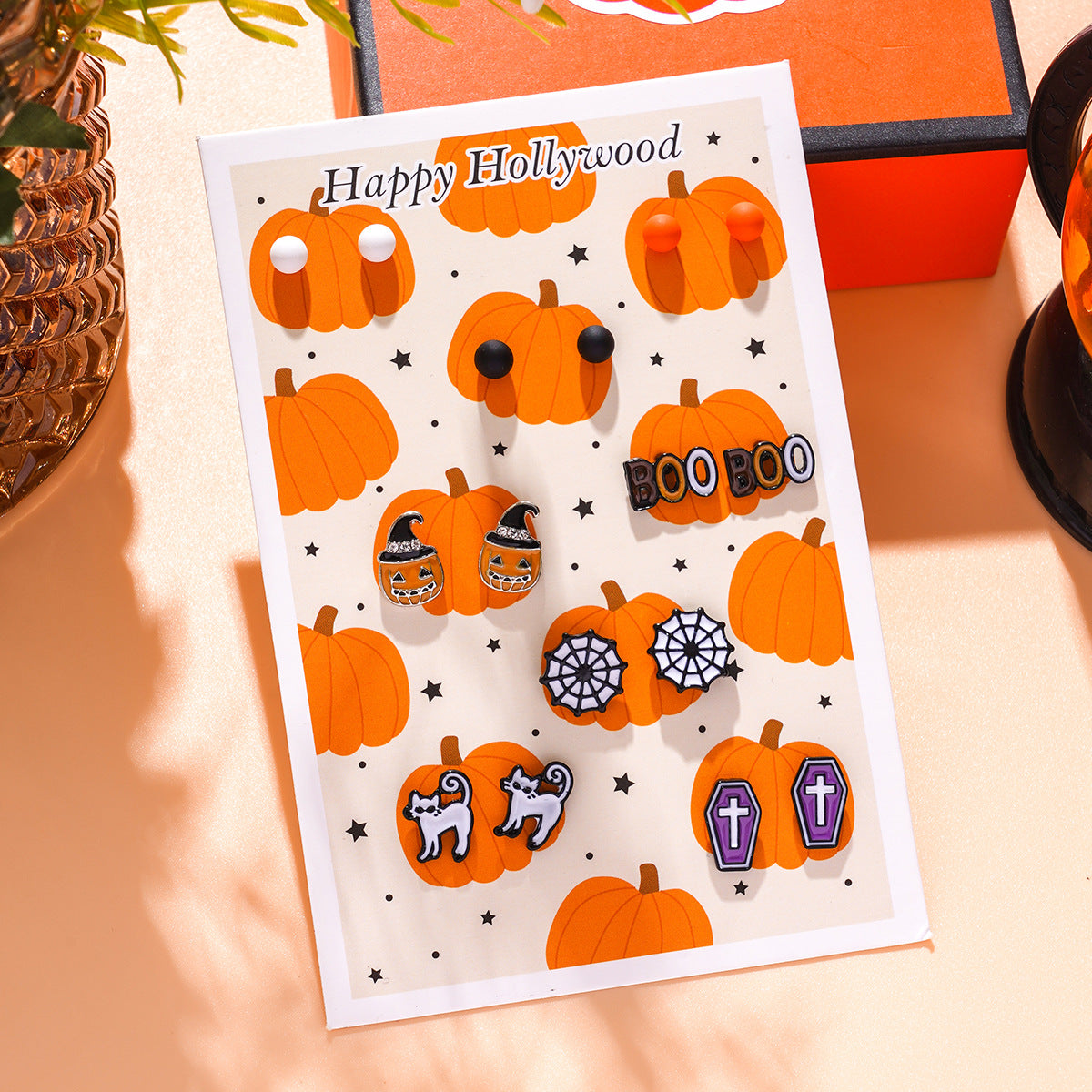 Women's Series Quirky Ideas Alloy Pumpkin Bat Earrings