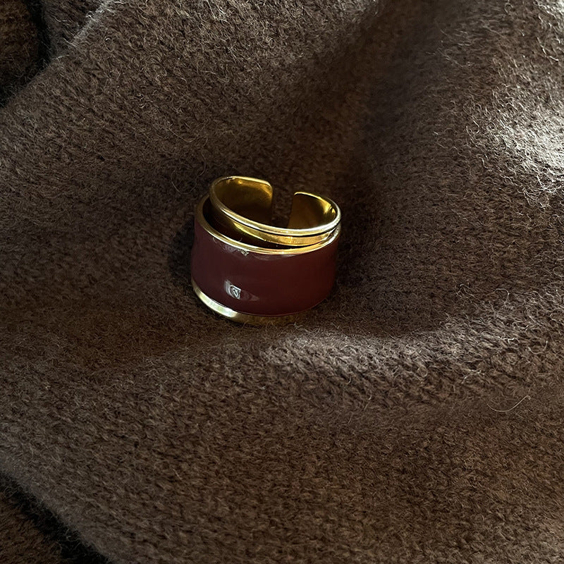 Design Chocolate Enamel Glaze Open French High Rings