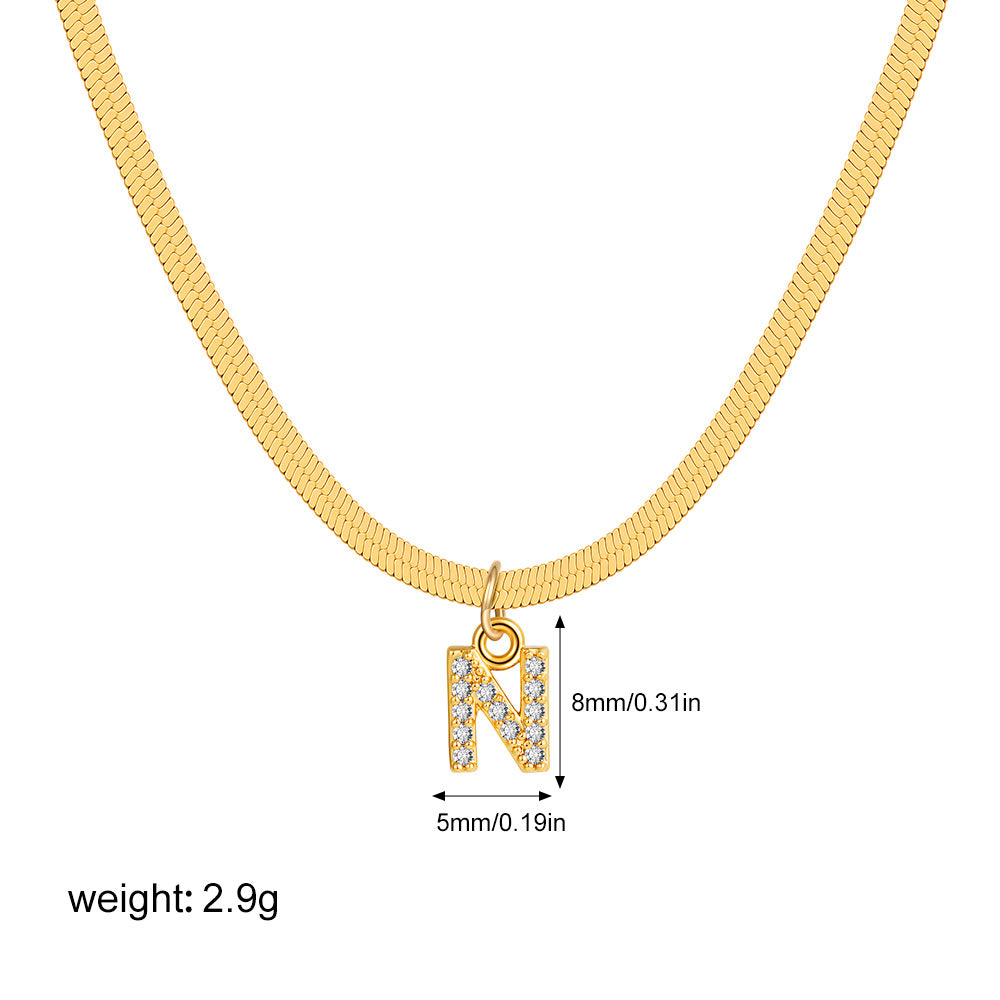 Stainless Steel Snake Bones Chain Letter Necklaces
