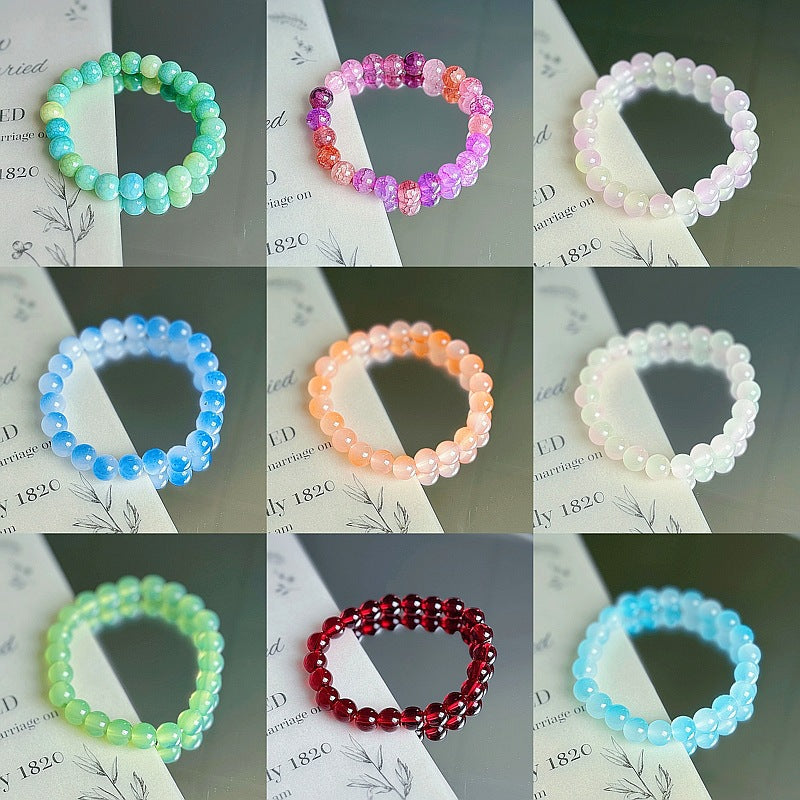 Purple Crystal Female Pliable Temperament Rosary Decompression Hand Bracelets