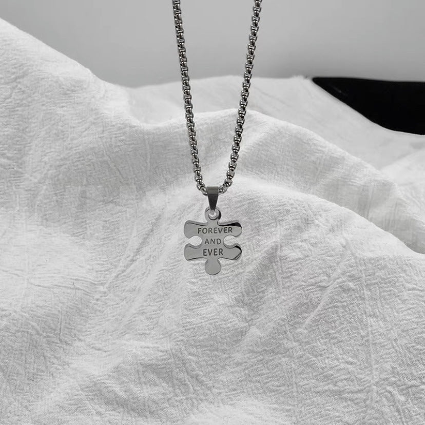 Women's & Men's Plate Titanium Steel For And Simple Hip Necklaces