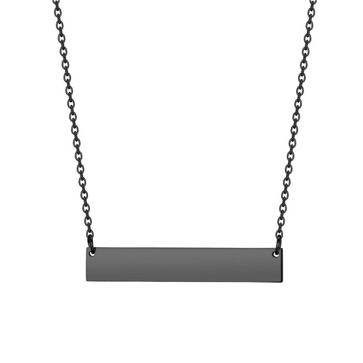 Popular Rectangular Horizontal Bar Stainless Steel Necklaces