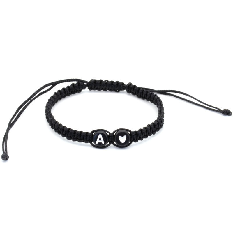 English Letters Love Heart Woven Friendship Bracelets