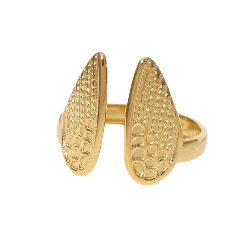 Steel Open Wings Personalized Minority Index Rings